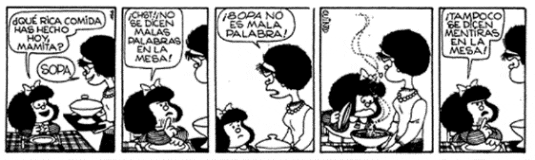 Sopas y boda. Mafalda
